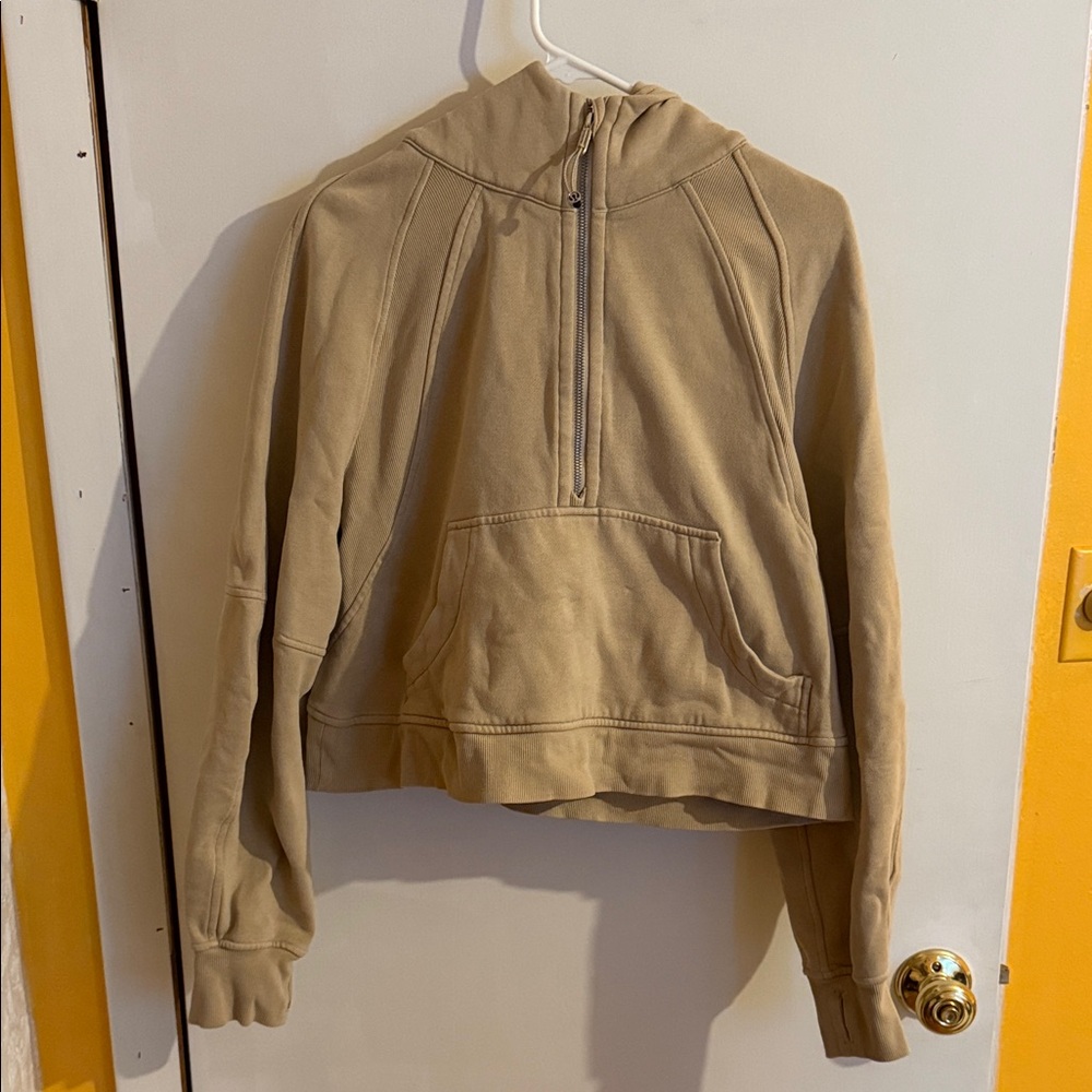Tan Lululemon Quarter-Zip Hoodie